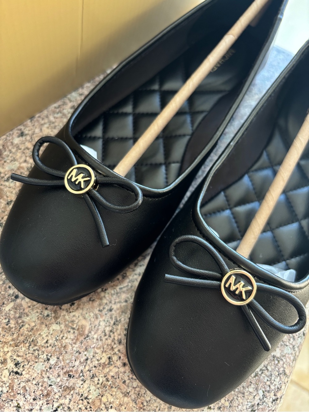Michael Kors Ballet Flats with MK Bow Charm